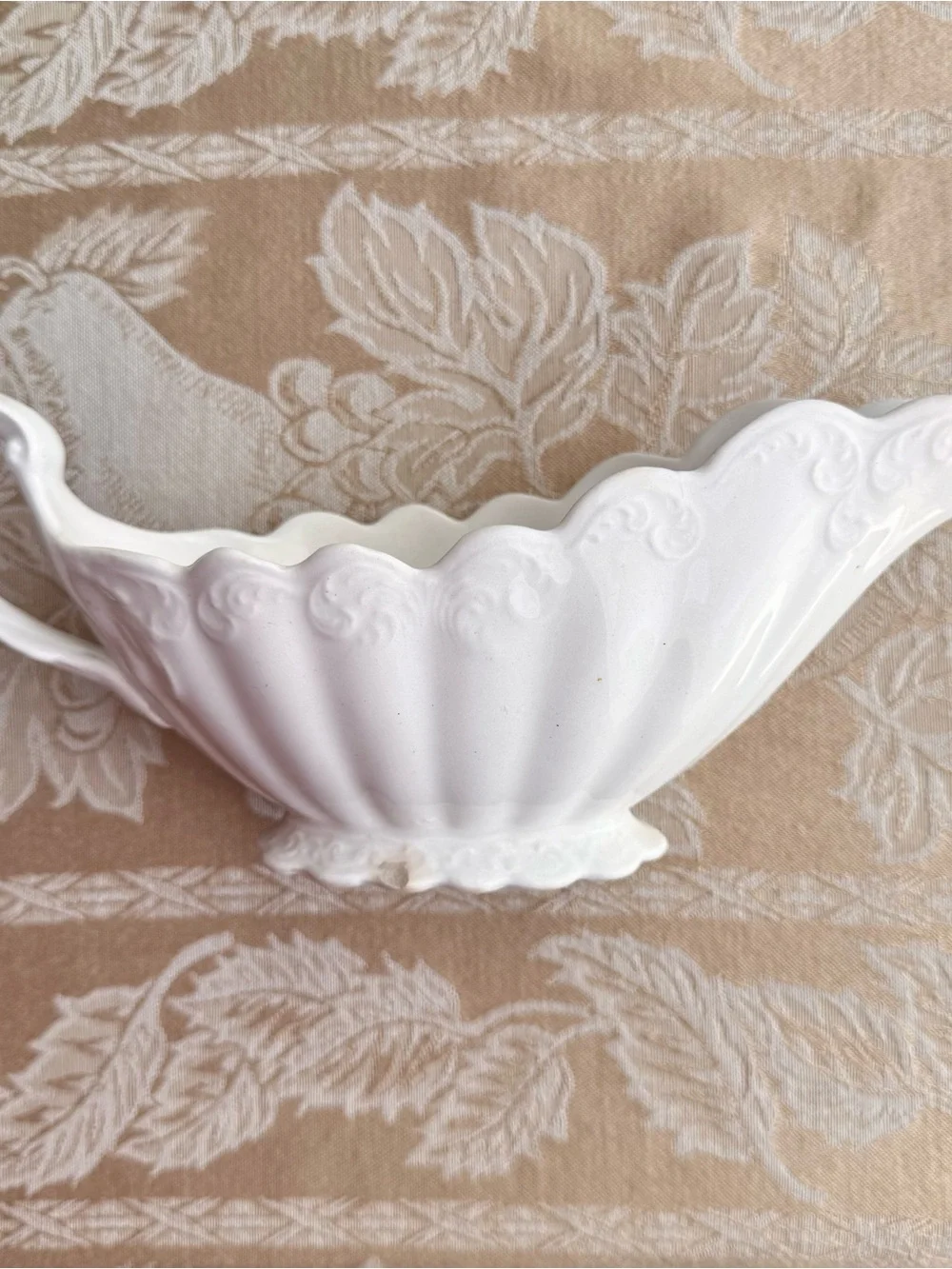 Gravy Boat East Palestine Pottery Company Ohio E.P.P. Co. DeSoto Style Scalloped